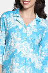Zivame 2 Mile Fashion Knit Cotton Knee Length Nightdress - Bachelor Button — thumbnail 5